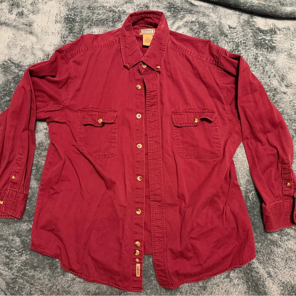 Men C.E. Schmidt Workwear Red Button-Up Shirt